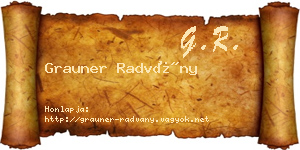 Grauner Radvány névjegykártya
